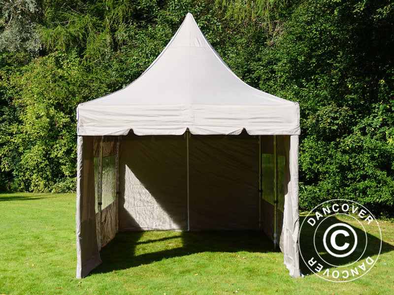 Pop up gazebo FleXtents PRO Peak Pagoda 3x6 m Latte, incl. 6 sidewalls