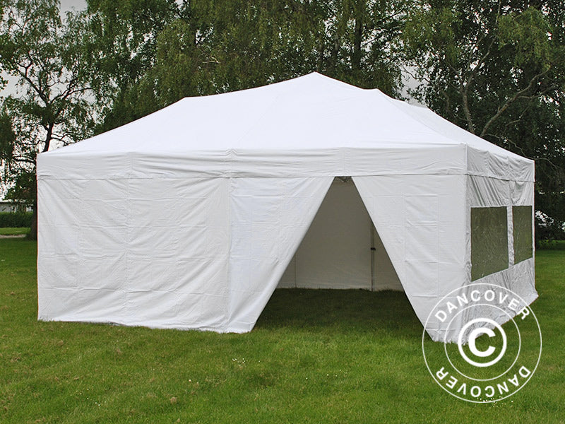 Pop up gazebo FleXtents PRO 6x6 m White, incl. 8 sidewalls