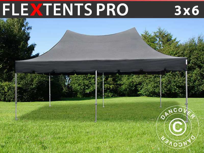 Pop up gazebo FleXtents PRO Peak Pagoda 3x6 m Black