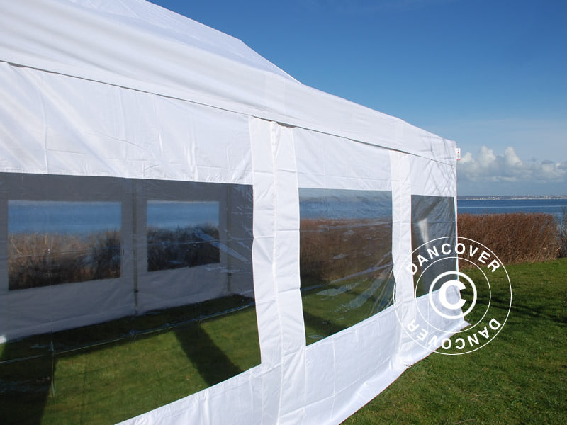 Pop up gazebo FleXtents PRO 4x12 m White, incl. sidewalls