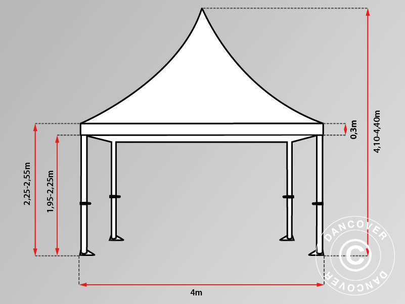 Pop up gazebo FleXtents PRO Peak Pagoda 4x8 m White