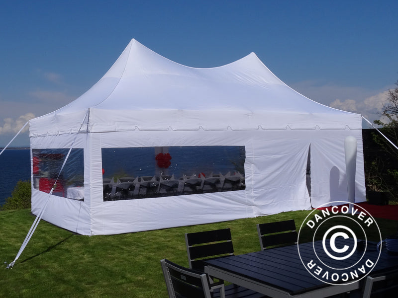 Pop up gazebo FleXtents PRO Peak Pagoda 4x8 m White, incl. 6 sidewalls