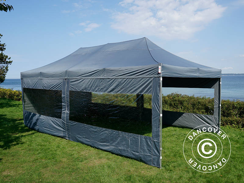 Pop up gazebo FleXtents Xtreme 50 4x8 m Grey, incl. 6 sidewalls