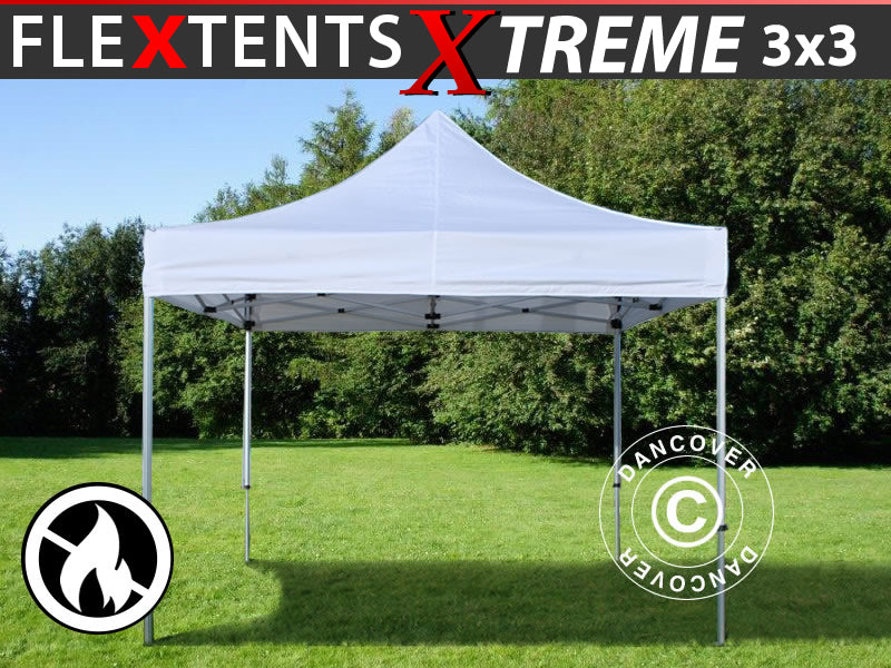 Pop up gazebo FleXtents Xtreme 50 3x3 m White, Flame retardant