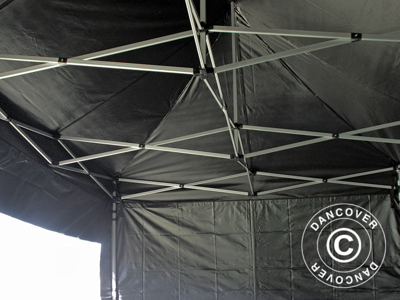 Pop up gazebo FleXtents PRO 3x6 m Black, Flame retardant, incl. 6 sidewalls