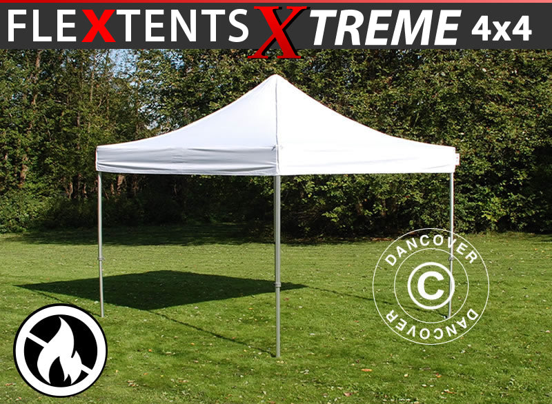 Pop up gazebo FleXtents Xtreme 50 4x4 m White, Flame retardant