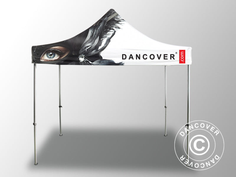 Pop up gazebo FleXtents PRO with full digital print, 2x2 m