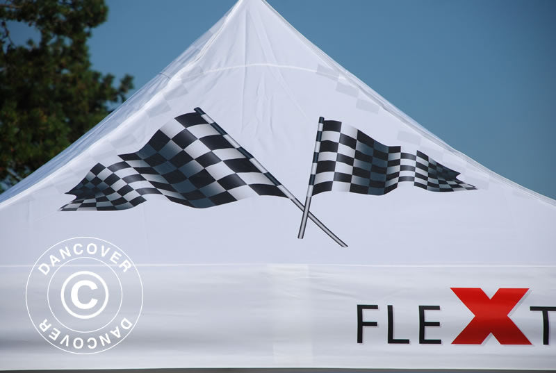 Pop up gazebo FleXtents PRO with full digital print, 2x2 m
