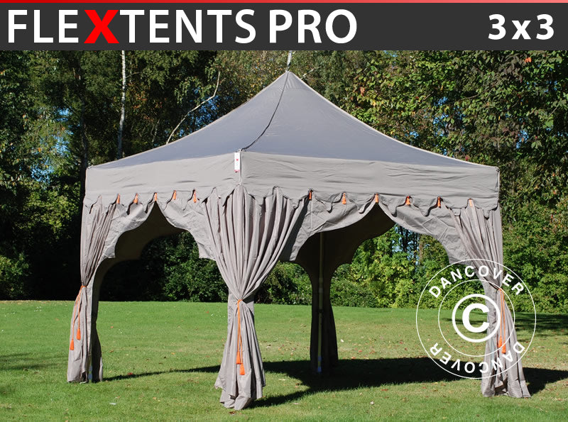 Pop up gazebo FleXtents PRO "Raj" 3x3 m Latte/Orange