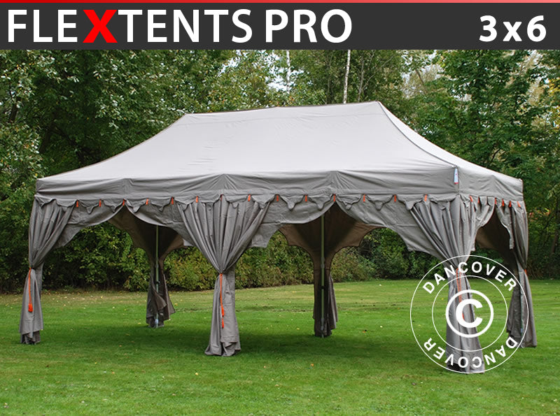 Pop up gazebo FleXtents PRO "Raj" 3x6 m Latte/Orange
