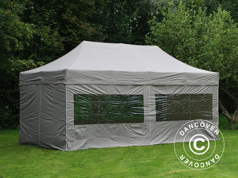 Pop up gazebo FleXtents PRO 3x6 m Latte, incl. 6 sidewalls