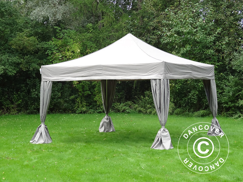 Pop up gazebo FleXtents PRO 4x4 m Latte, incl. 4 decorative curtains