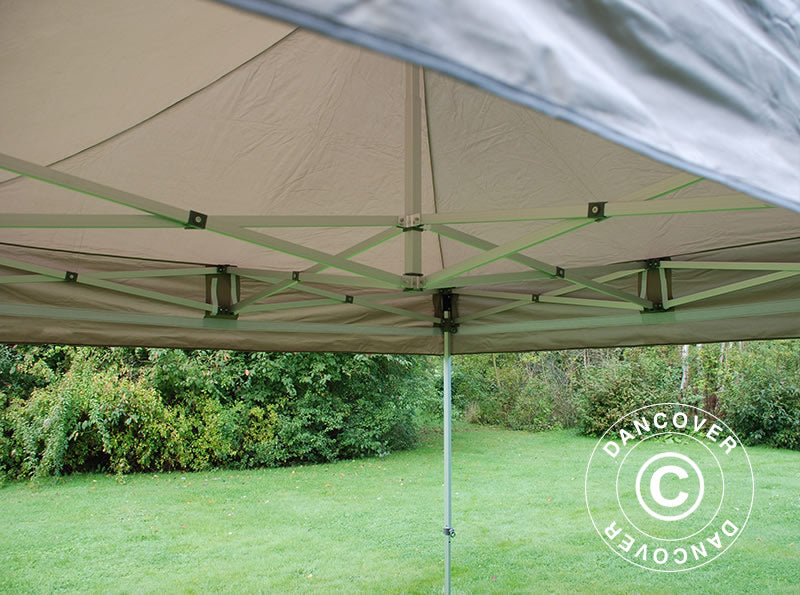 Pop up gazebo FleXtents PRO 4x4 m Latte, incl. 4 decorative curtains