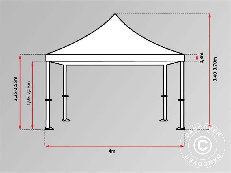 Pop up gazebo FleXtents PRO 4x6 m Latte, incl. 8 sidewalls