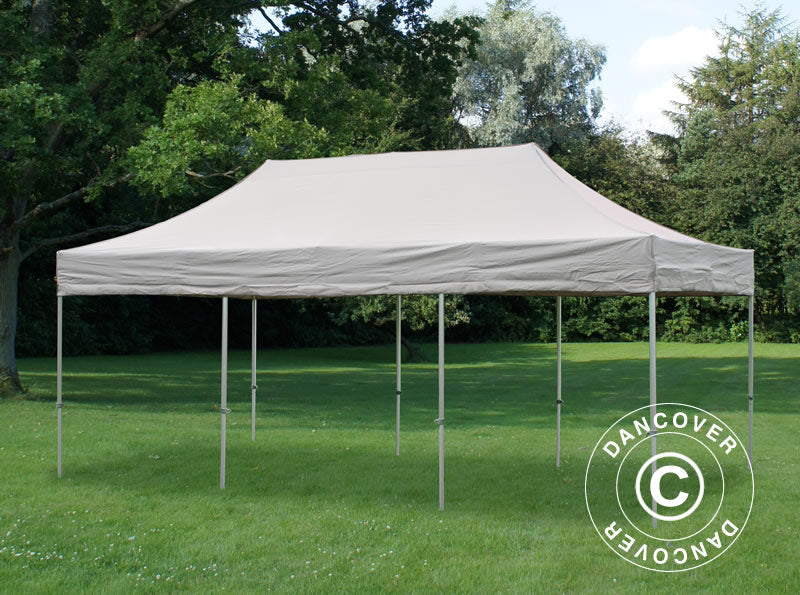 Pop up gazebo FleXtents PRO 4x6 m Latte, incl. 8 decorative curtains