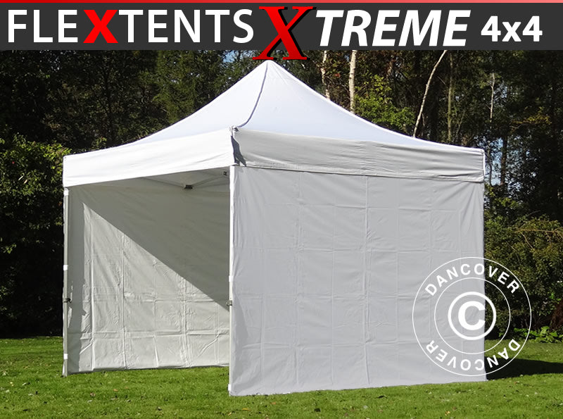 Pop up gazebo FleXtents Xtreme 60 4x4 m White, incl. 4 sidewalls