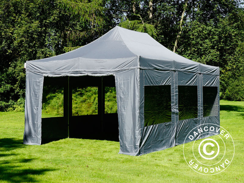 Pop up gazebo FleXtents Xtreme 50 4x6 m Grey, incl. 8 sidewalls
