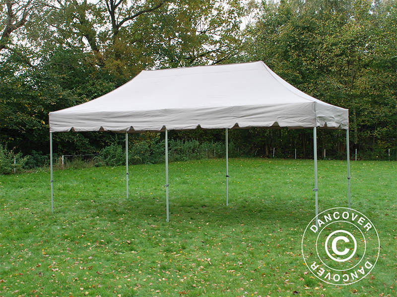 Pop up gazebo FleXtents PRO "Peaked" 4x8 m Latte, incl. 6 sidewalls
