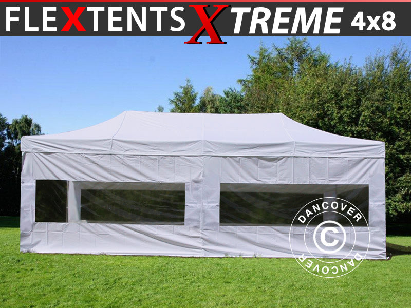 Pop up gazebo FleXtents Xtreme 50 4x8 m White, incl. 6 sidewalls