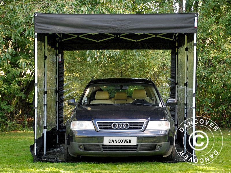 Folding garage FleX Carcover, 3x6 m, Black