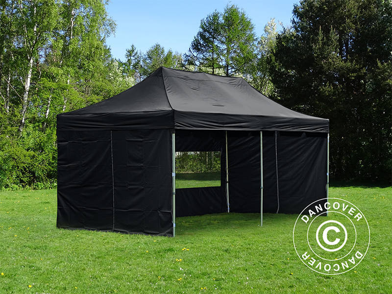 Pop up gazebo FleXtents Xtreme 60 4x8 m Black, incl. 6 sidewalls
