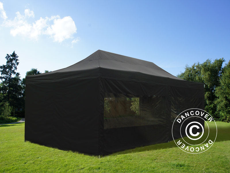 Pop up gazebo FleXtents Xtreme 60 4x8 m Black, incl. 6 sidewalls