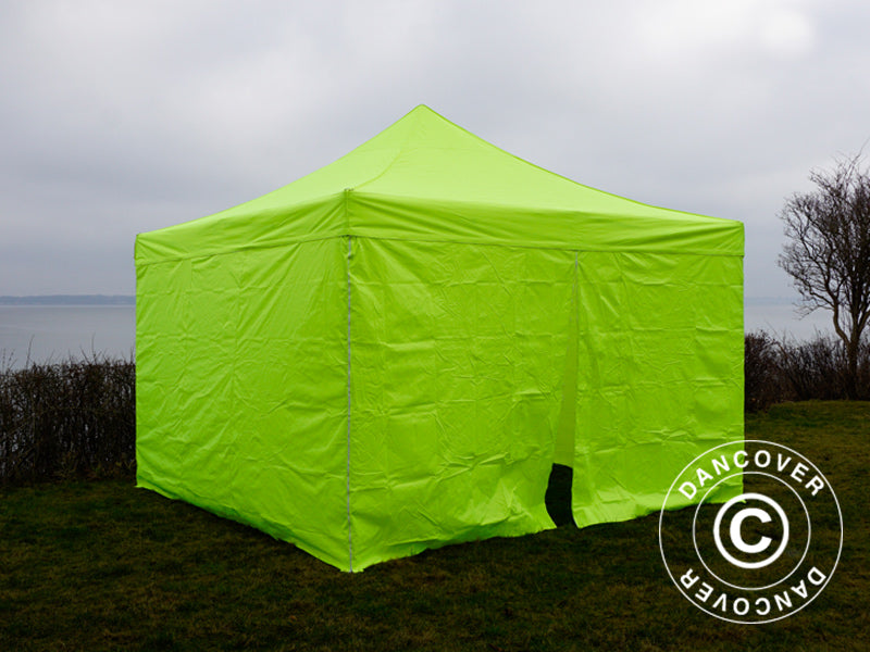 Pop up gazebo FleXtents PRO 4x4 m Neon yellow/green, incl. 4 sidewalls