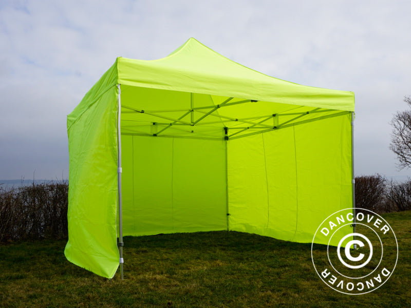 Pop up gazebo FleXtents PRO 4x4 m Neon yellow/green, incl. 4 sidewalls