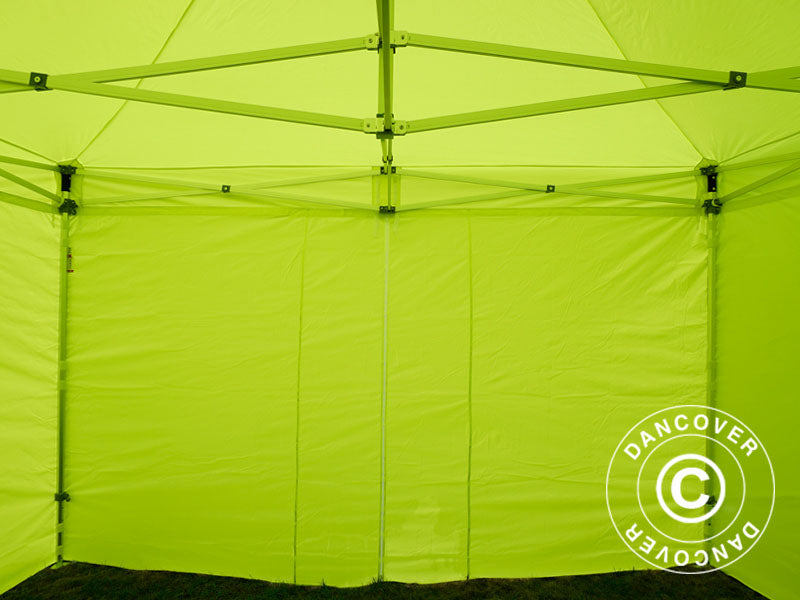 Pop up gazebo FleXtents PRO 4x4 m Neon yellow/green, incl. 4 sidewalls