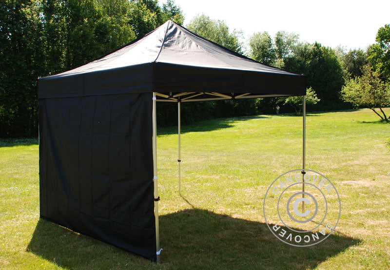 Pop up gazebo FleXtents PRO 2.5x2.5 m Black, incl. 4 sidewalls