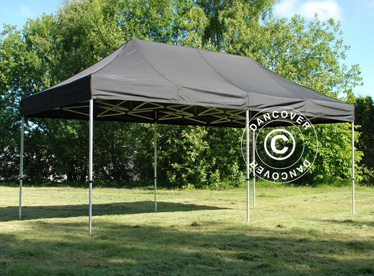 Pop up gazebo FleXtents PRO 3.5x7 m Black, incl. 6 sidewalls