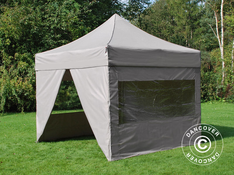 Pop up gazebo FleXtents PRO 3x3 m Latte, incl. 4 sidewalls
