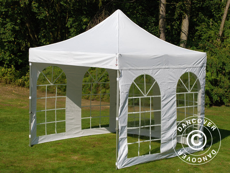 Pop up gazebo FleXtents PRO Vintage Style 3x3 m White, incl. 4 sidewalls