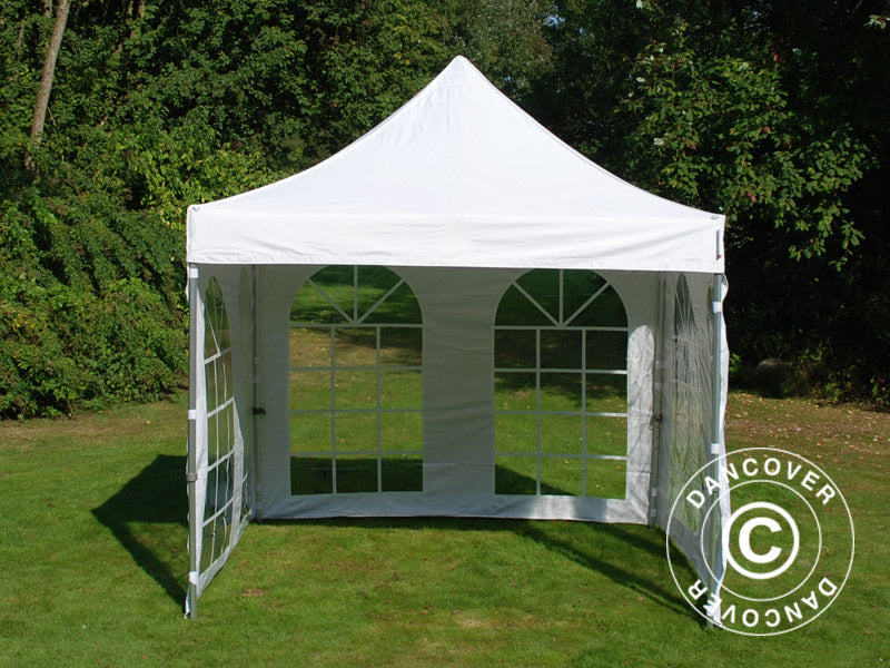 Pop up gazebo FleXtents PRO Vintage Style 3x3 m White, incl. 4 sidewalls