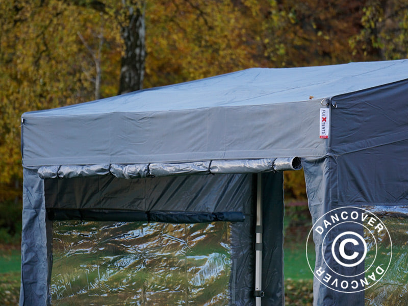 Pop up gazebo FleXtents PRO Trapezo 3x3 m Grey, incl. 4 sidewalls