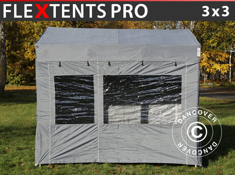 Flext. Pro 3x3m Trapezo Grey Top Frame & swk GL