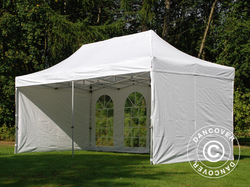 Pop up gazebo FleXtents PRO Vintage Style 3x6 m White, incl. 6 sidewalls