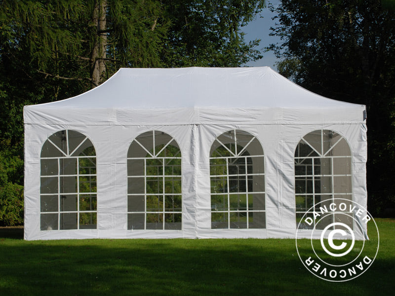Pop up gazebo FleXtents PRO Vintage Style 3x6 m White, incl. 6 sidewalls