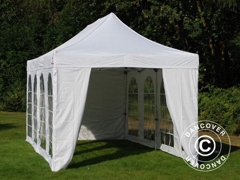 Pop up gazebo FleXtents Xtreme 50 Vintage Style 3x6 m White, incl. 6 sidewalls