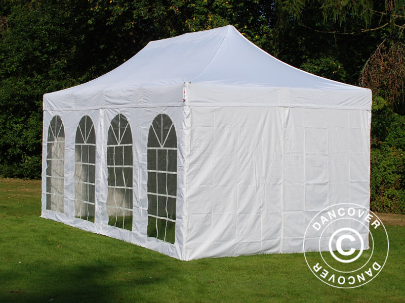 Pop up gazebo FleXtents Xtreme 50 Vintage Style 3x6 m White, incl. 6 sidewalls