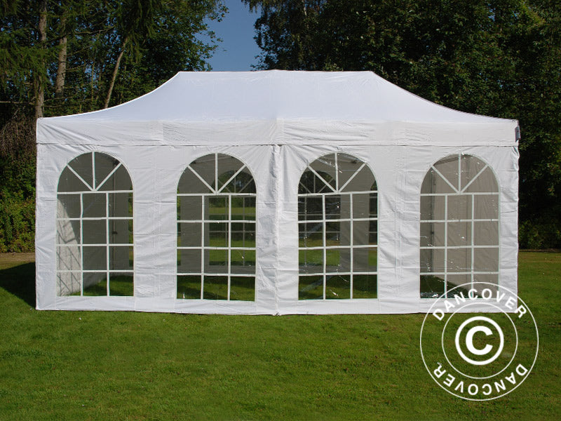 Pop up gazebo FleXtents Xtreme 50 Vintage Style 3x6 m White, incl. 6 sidewalls