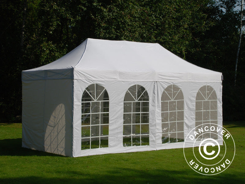 Pop up gazebo FleXtents Xtreme 50 Vintage Style 3x6 m White, incl. 6 sidewalls