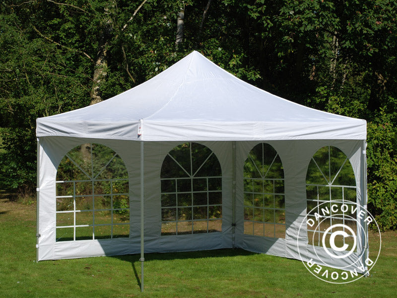 Pop up gazebo FleXtents PRO Vintage Style 4x4 m White, incl. 4 sidewalls