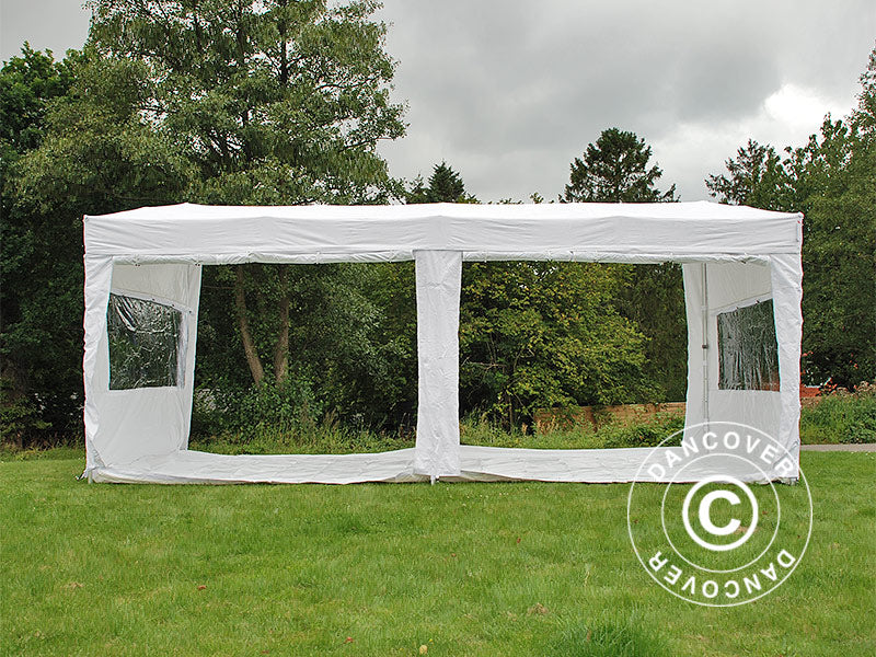 Pop up gazebo FleXtents PRO Trapezo 3x6 m White, incl. 4 sidewalls