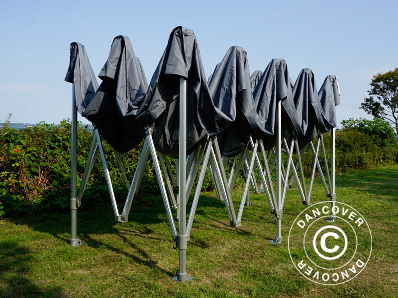 Pop up gazebo FleXtents PRO Trapezo 3x6 m Grey, incl. 4 sidewalls