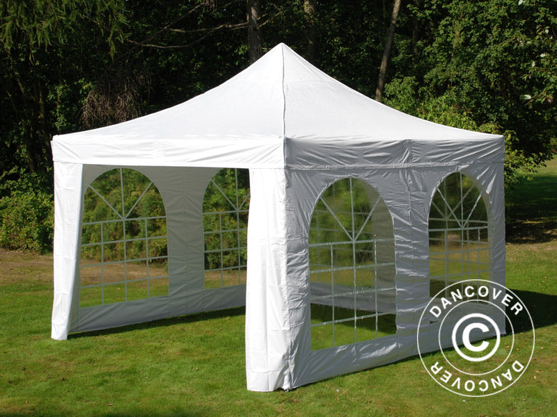 Pop up gazebo FleXtents Xtreme 50 Vintage Style 4x4 m White, incl. 4 sidewalls