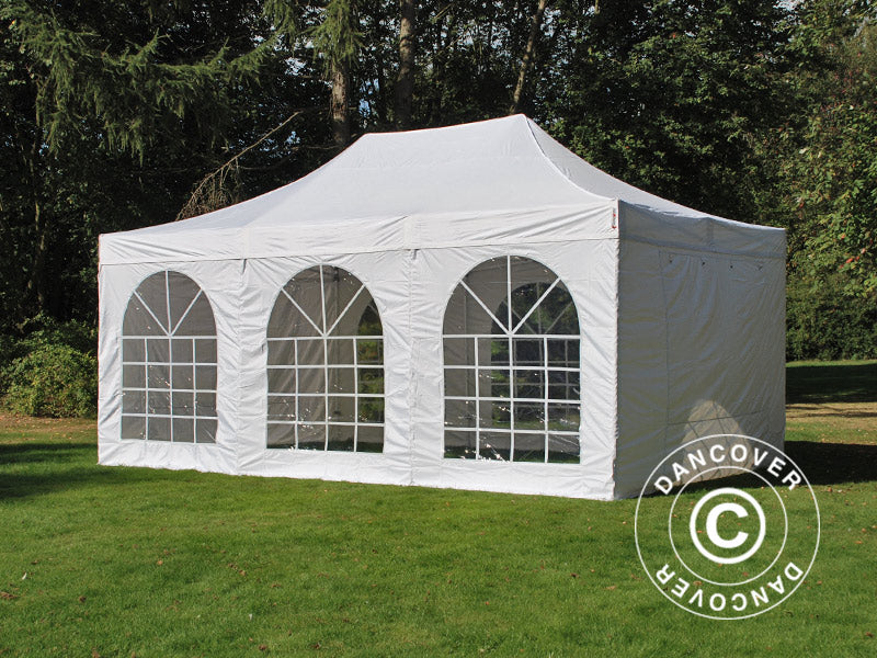 Pop up gazebo FleXtents PRO Vintage Style 4x6 m White, incl. 8 sidewalls