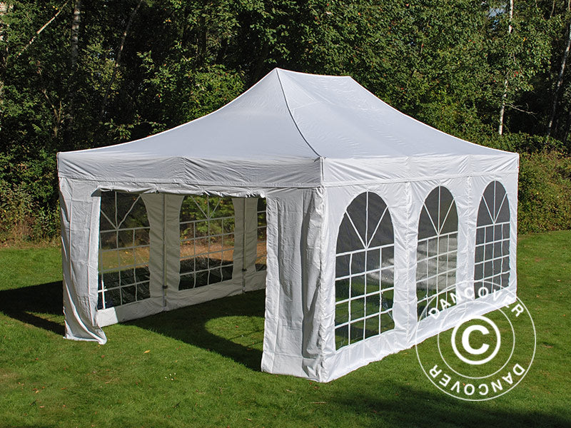 Pop up gazebo FleXtents Xtreme 50 Vintage Style 4x6 m White, incl. 8 sidewalls