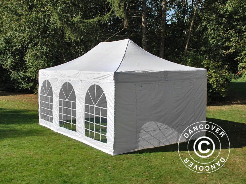 Pop up gazebo FleXtents Xtreme 50 Vintage Style 4x6 m White, incl. 8 sidewalls