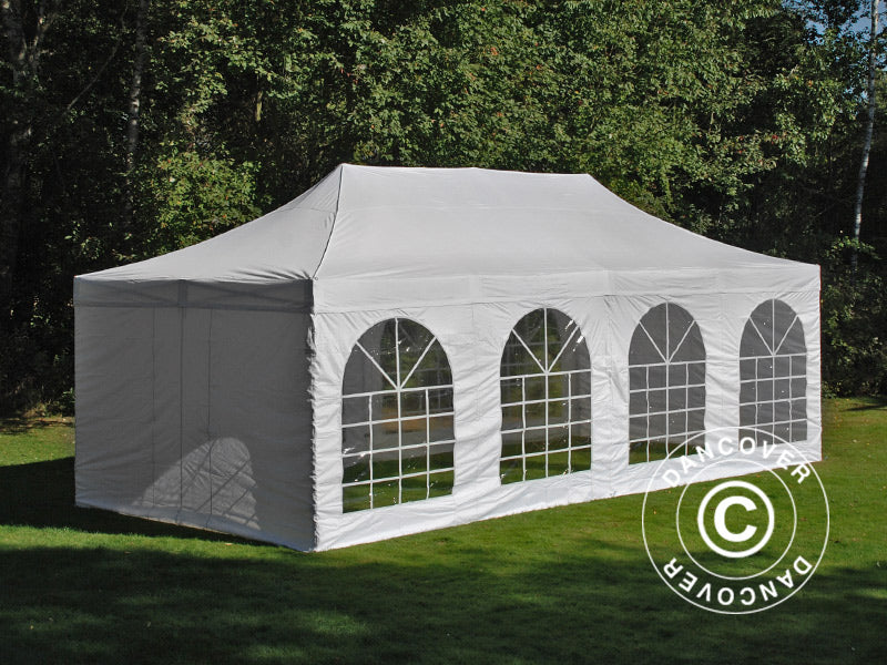 Pop up gazebo FleXtents Xtreme 50 Vintage Style 4x8 m White, incl. 6 sidewalls
